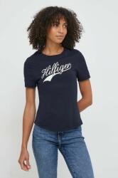 Tommy Hilfiger tricou din bumbac femei, culoarea bleumarin WW0WW41056 PPYH-TSD04J_59X