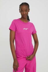 Hugo tricou din bumbac femei, culoarea roz 50508289 PPYH-TSD00F_42X