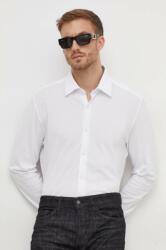 HUGO BOSS cămașă din bumbac bărbați, culoarea alb, cu guler clasic, relaxed 50508819 PPYH-KDM00R_00A