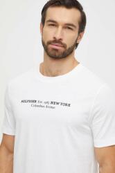 Tommy Hilfiger tricou din bumbac bărbați, culoarea alb, cu imprimeu MW0MW33895 PPYH-TSM03W_00X