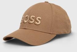 Boss șapcă de baseball din bumbac culoarea bej, cu imprimeu 50505571 PPYH-CAM00A_80X