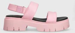 Hugo sandale de piele Kris femei, culoarea roz, cu platforma, 50517374 PPYH-OBD1TF_30X