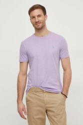 Ralph Lauren tricou din bumbac barbati, culoarea violet, neted, 710671438 PPYX-TSM06U_49X (710671438)