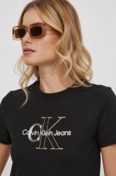 Calvin Klein Jeans tricou din bumbac femei, culoarea negru J20J222639 PPYH-TSD05R_99X