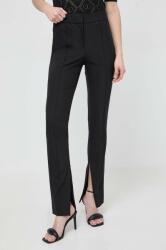 Boss pantaloni femei, culoarea negru, mulată, high waist 50505972 PPYH-SPD016_99X