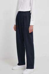 Tommy Hilfiger pantaloni femei, culoarea bleumarin, fason chinos, high waist WW0WW40509 PPYH-SPD009_59X