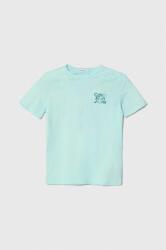 Calvin Klein tricou de bumbac pentru copii culoarea turcoaz, cu imprimeu PPYH-TSB0L2_66X