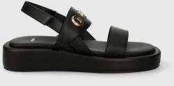 Boss sandale de piele Scarlet femei, culoarea negru, cu platforma, 50513299 PPYH-OBD07G_99X