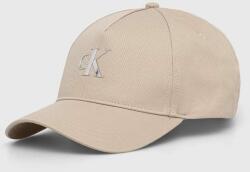 Calvin Klein Jeans șapcă de baseball din bumbac culoarea bej, cu imprimeu K60K611541 PPYH-CAD01E_01X