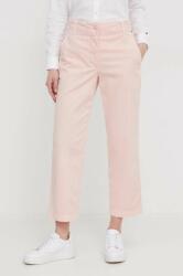Tommy Hilfiger pantaloni femei, culoarea roz, drept, high waist WW0WW41352 PPYH-SPD0CW_03X