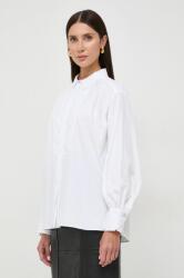 HUGO BOSS cămașă din bumbac femei, culoarea alb, cu guler clasic, regular 50505629 PPYH-BDD00T_00X