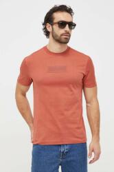 Calvin Klein tricou din bumbac bărbați, culoarea portocaliu, cu imprimeu K10K112403 PPYH-TSM04T_24X