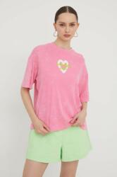 Hugo tricou din bumbac femei, culoarea roz 50508717 PPYH-TSD00K_30X