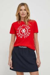 Tommy Hilfiger tricou din bumbac femei, culoarea roșu WW0WW41058 PPYH-TSD00A_33X