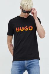 Hugo tricou din bumbac bărbați, culoarea negru, cu imprimeu 50504542 PPYH-TSM002_99X