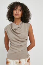 Calvin Klein top femei, culoarea bej, neted PPYH-TSD02M_80X