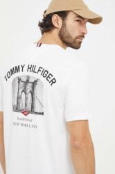Tommy Hilfiger tricou din bumbac bărbați, culoarea alb, cu imprimeu MW0MW33697 PPYH-TSM044_00X