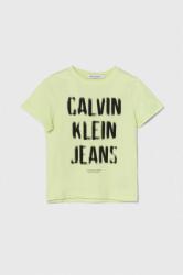 Calvin Klein tricou de bumbac pentru copii culoarea verde, cu imprimeu PPYH-TSB00C_70X