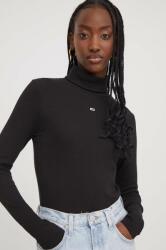 Tommy Hilfiger longsleeve femei, culoarea negru, cu guler DW0DW17388 PPYH-BUD01F_99X