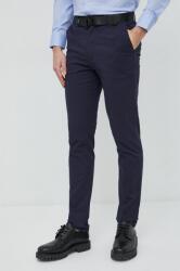 Calvin Klein pantaloni barbati, culoarea albastru marin, mulata PPYX-SPM04K_59X
