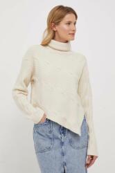 Calvin Klein pulover din amestec de lână femei, culoarea bej, cu guler K20K206016 PPYH-SWD01W_01X
