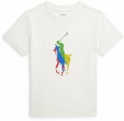Ralph Lauren tricou de bumbac pentru copii culoarea alb, cu imprimeu PPYH-TSK009_00X