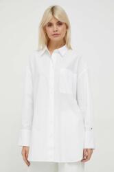 Tommy Hilfiger cămașă din bumbac femei, culoarea alb, cu guler clasic, relaxed WW0WW40540 PPYH-KDD002_00X