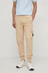 Calvin Klein Jeans pantaloni de trening din bumbac culoarea bej, uni J30J324683 PPYH-SPM02Z_80X