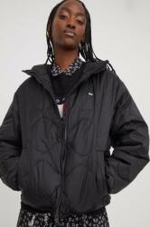 Tommy Jeans geacă femei, culoarea negru, de tranziție DW0DW17242 PPYH-KUD02R_99X