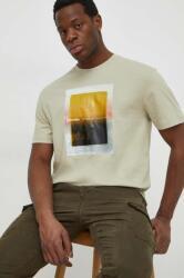 Calvin Klein tricou din bumbac bărbați, culoarea bej, cu imprimeu K10K112394 PPYH-TSM04N_80X