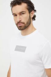 Calvin Klein tricou din bumbac bărbați, culoarea alb, cu imprimeu K10K112403 PPYH-TSM04T_00X