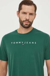 Tommy Jeans tricou din bumbac bărbați, culoarea verde, cu imprimeu DM0DM17993 PPYH-TSM030_77X