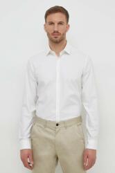 Calvin Klein cămașă bărbați, culoarea alb, cu guler clasic, slim K10K112301 PPYH-KDM03E_00X