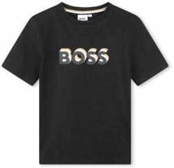 HUGO BOSS tricou de bumbac pentru copii culoarea negru, cu imprimeu PPYH-TSB02G_99X