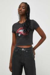 Tommy Jeans tricou din bumbac femei, culoarea negru DW0DW17373 PPYH-TSD04E_99X