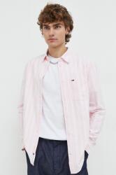 Tommy Hilfiger cămașă din bumbac bărbați, culoarea roz, cu guler clasic, regular DM0DM18336 PPYH-KDM028_42X