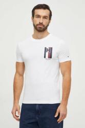 Tommy Hilfiger tricou din bumbac bărbați, culoarea alb, cu imprimeu MW0MW33687 PPYH-TSM03O_00X