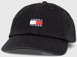 Tommy Jeans șapcă de baseball din bumbac culoarea negru, cu imprimeu AM0AM12020 PPYH-CAM01G_99X