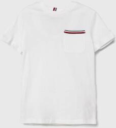 Tommy Hilfiger tricou de bumbac pentru copii culoarea alb, neted PPYH-TSB0L8_00X