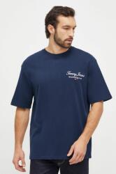 Tommy Jeans tricou din bumbac bărbați, culoarea bleumarin, cu imprimeu DM0DM18273 PPYH-TSM038_59X
