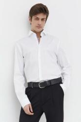 HUGO BOSS cămașă din bumbac bărbați, culoarea alb, cu guler clasic, regular 50508303 PPYH-KDM003_00X