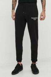 Tommy Jeans pantaloni de trening din bumbac culoarea negru, cu imprimeu DM0DM18935 PPYH-SPM0K7_99X