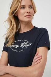 Tommy Hilfiger tricou din bumbac femei, culoarea bleumarin WW0WW41039 PPYH-TSD04H_59X