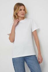 Calvin Klein tricou din bumbac femei, culoarea alb PPYH-TSD02P_00X