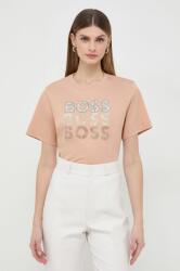 Boss tricou din bumbac femei, culoarea bej 50517678 PPYH-TSD00Z_80X