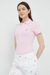 Ralph Lauren tricou femei, culoarea roz, cu guler 211870000000 PPYY-TSD370_30X