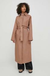 Calvin Klein palton femei, culoarea maro, de tranziție K20K206318 PPYH-KPD00I_82X