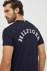 Tommy Hilfiger tricou din bumbac bărbați, culoarea bleumarin, cu imprimeu MW0MW33686 PPYH-TSM03N_59X