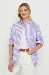 Ralph Lauren cămașă din bumbac femei, culoarea violet, cu guler clasic, relaxed 211910743 9BYX-KDD036_44X