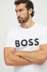 Boss Green tricou bărbați, culoarea alb, cu imprimeu 50506363 PPYH-TSM00R_00X